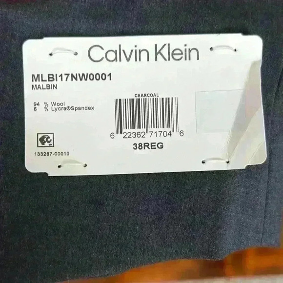 Calvin Klein Suit Jacket| Slim Fit | Charcoal Color | 38 Regular - Picture 7 of 9